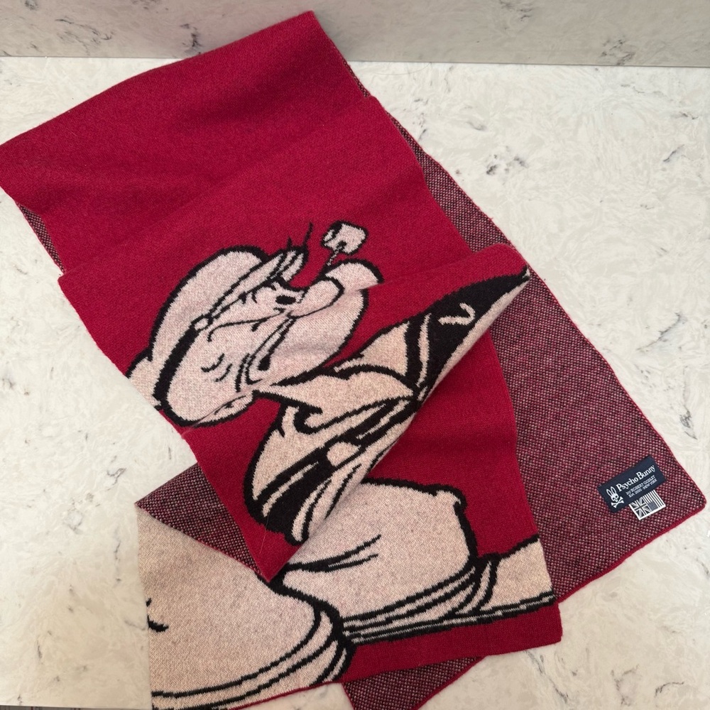 ✨Psycho Bunny by Robert Godley Merino Wool Scarf - Popeye Strong The Sailor Man